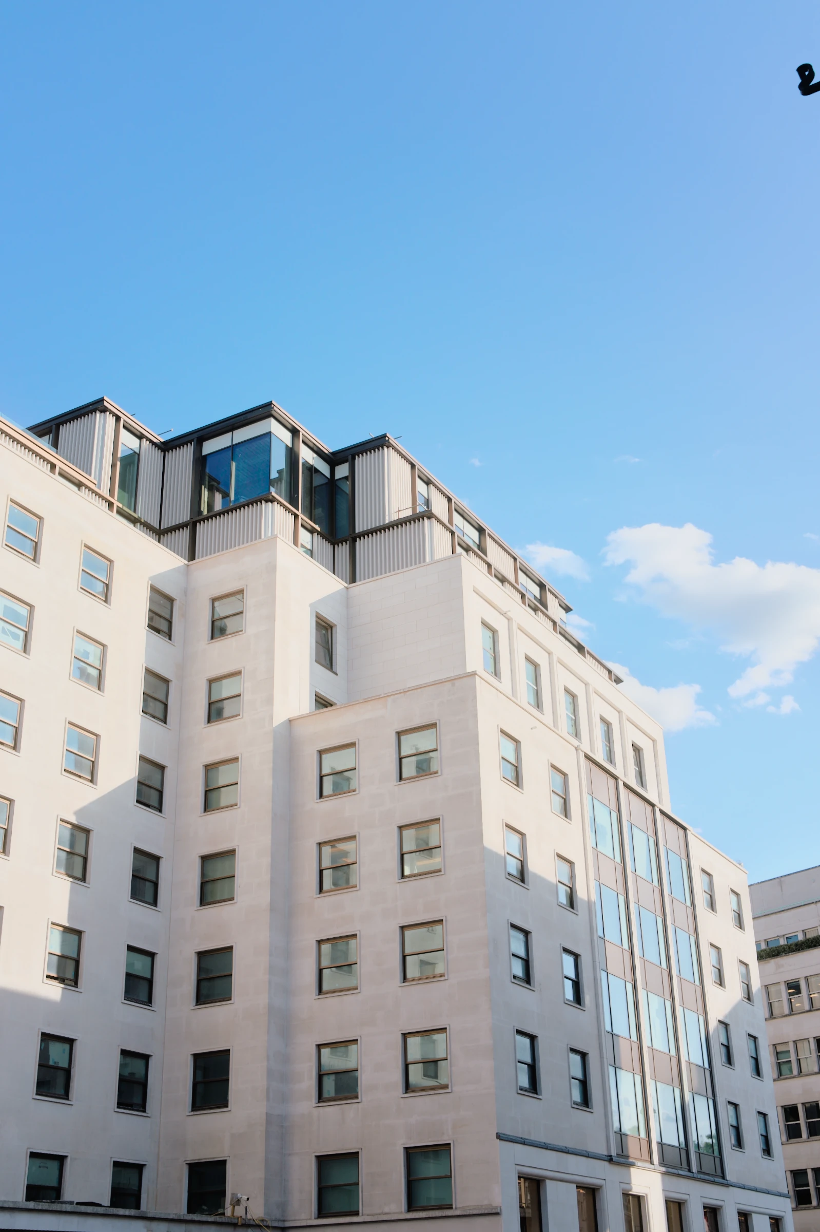 White architecture against a blue sky